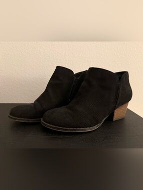 Black suede booties